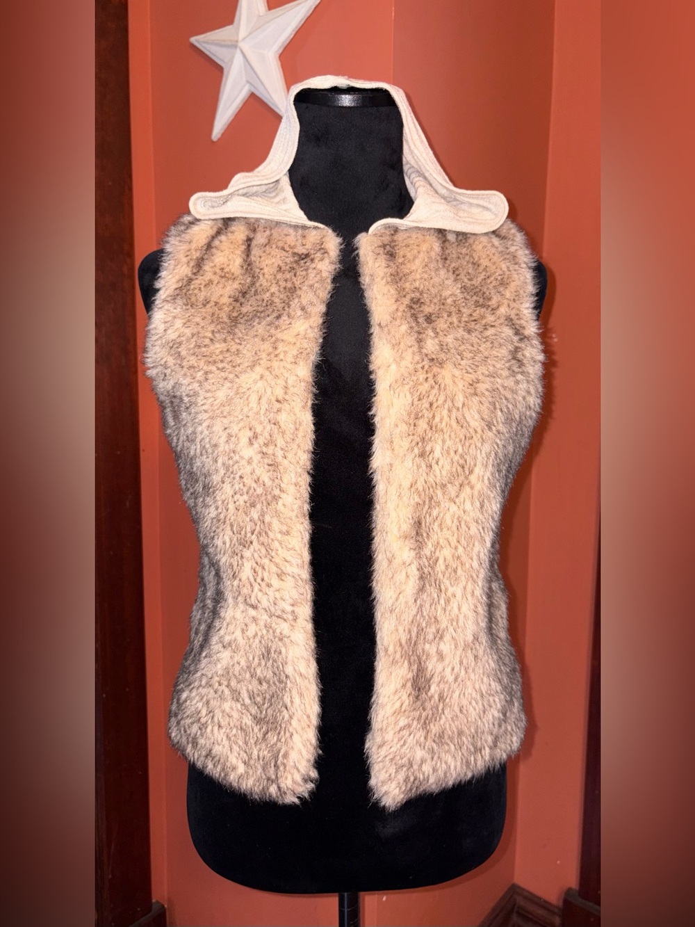 Y2K vintage Beautees fur vest with hood